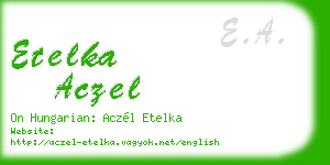 etelka aczel business card